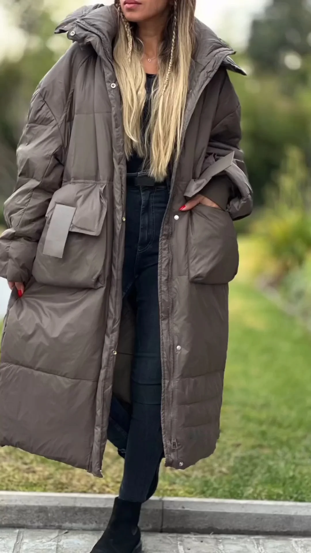 Women's Hooded Long Warm Casual Cotton Coat