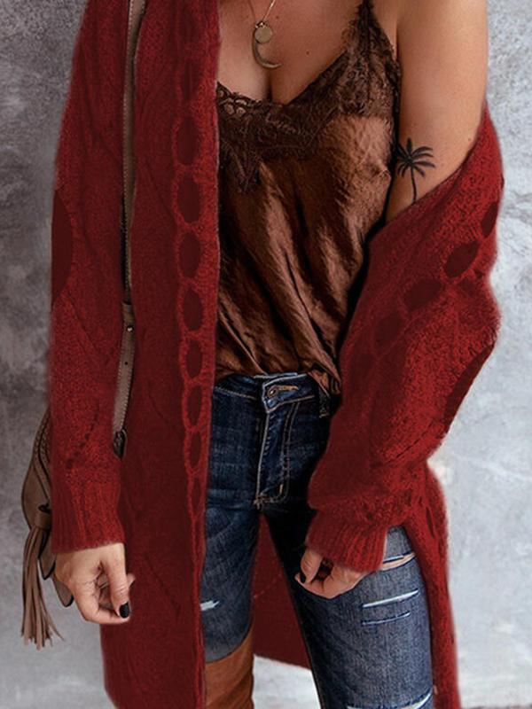 Women's Long Sleeve Midi Knit Cardigan